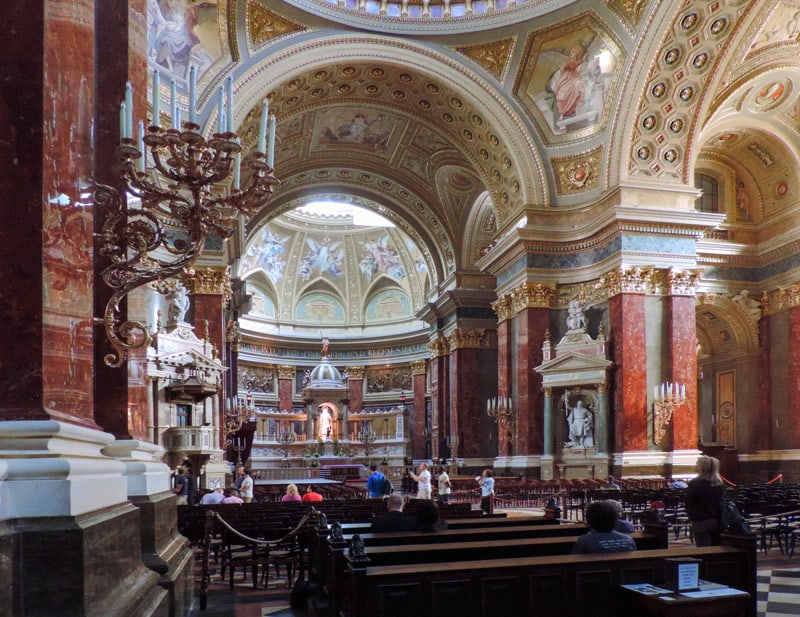 The interior of an ornate cathedral