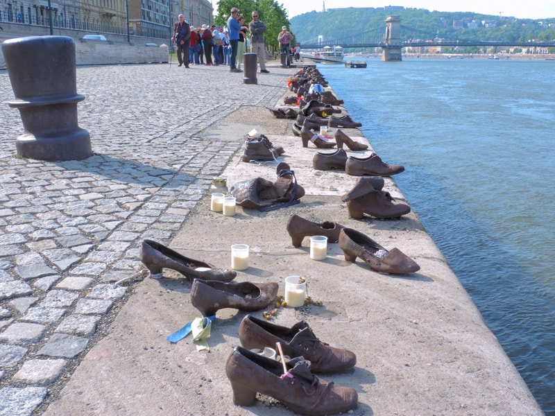 shoes on a riverbank