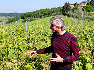 a man in a vineyard in Florence