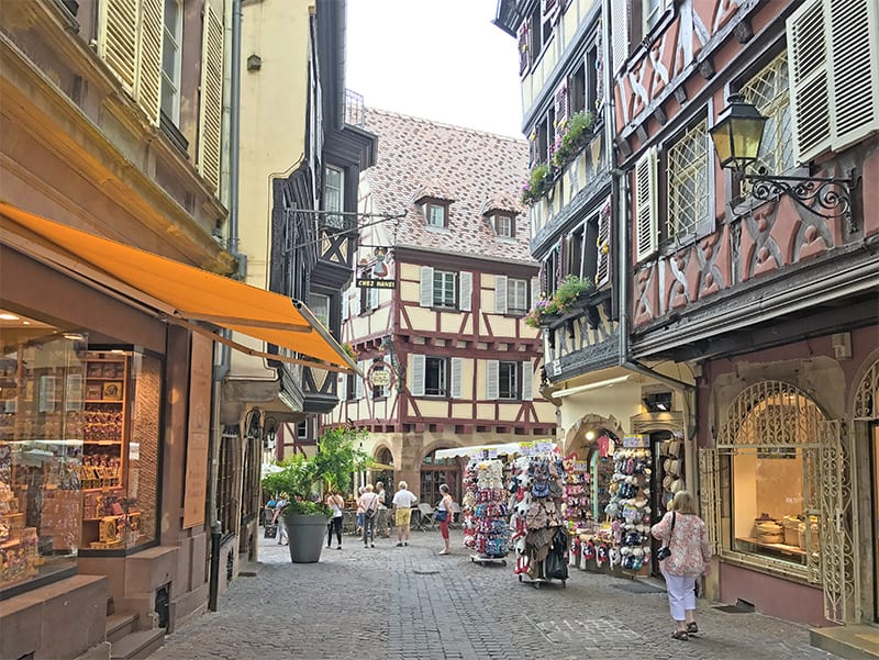 the half-timbered houses in Colmar in Alsace