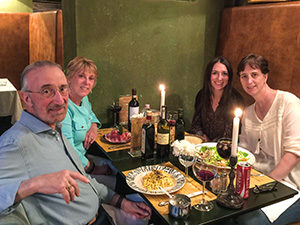 people at a restayrant table in FLorence
