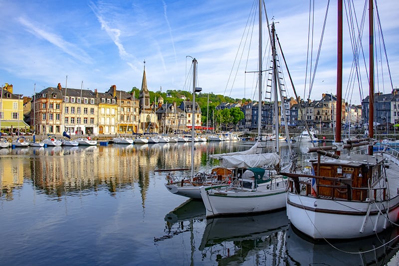 yachts in a harbor in Normany, one of top places in France
