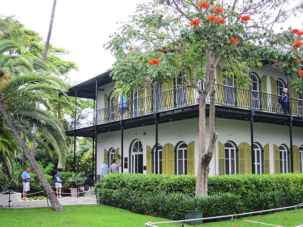 Hemingway's Key West home - one of the homes of famous writers