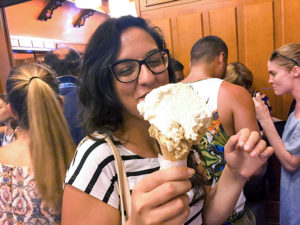 woman with gelato in Rome