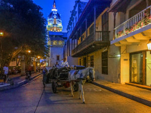 a horsedrawn carriage in Cartagena