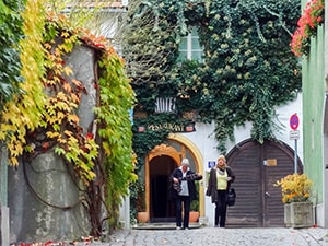 two women walking on a street in Bavaria