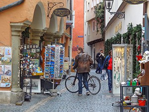 man with a bicycle in Bavaria