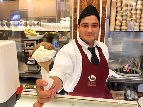 man with an ice cream cone - the best gelato in Rome