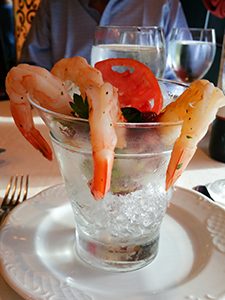 a shrimp cocktal on the Divina