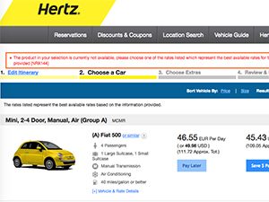 Hertz car rental online