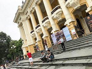 an old French building in Hanoi