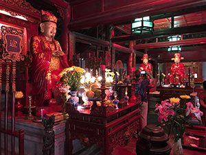 The altar of a temple in Hanoi