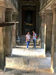 a couple in Angkor