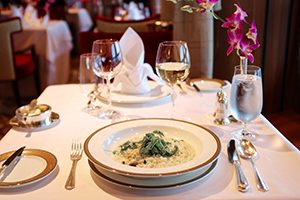 a luncheon dish on the Cunard QM2