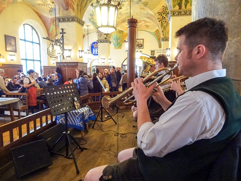 a german beerhall in Munich, one of the places to visit in Bavaria