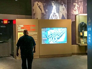 a KKK exhibit in Civil Rights Museum- things to do in Memphis