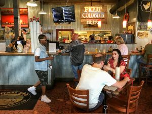 people eating barbecue in Memphis, Tennessee