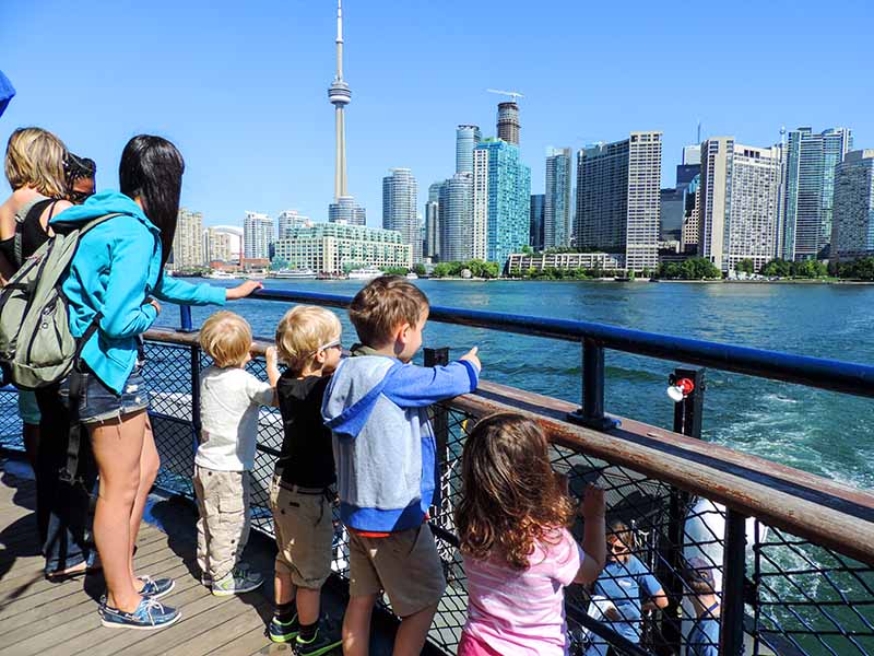 family on a ferry in Toronto