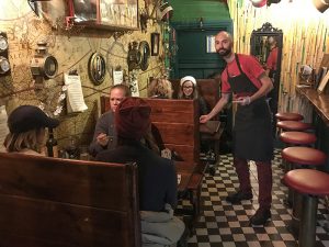 waiter in a small restaurant