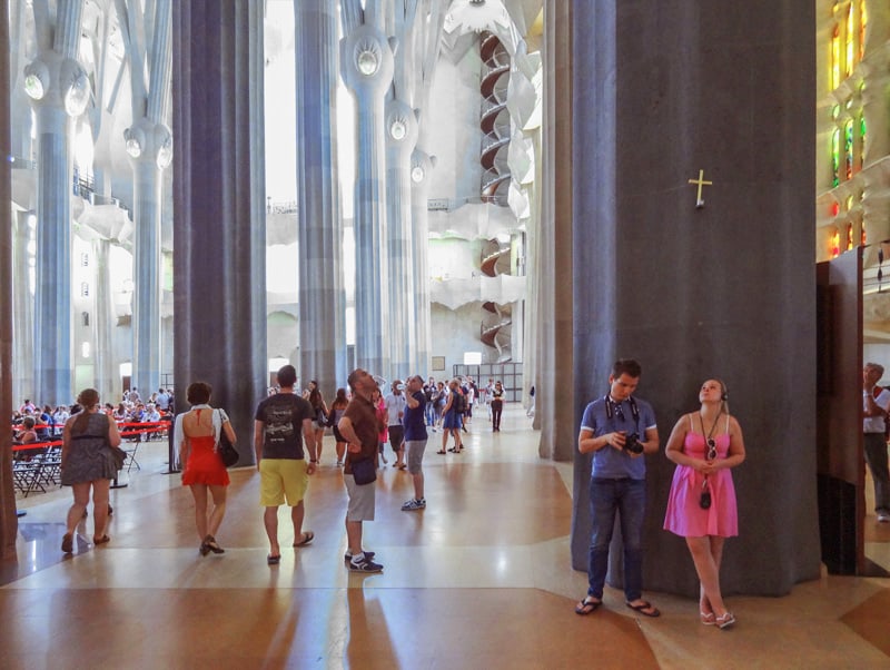 people visiting the Sagrada Família, one of the best things to do in Barcelona