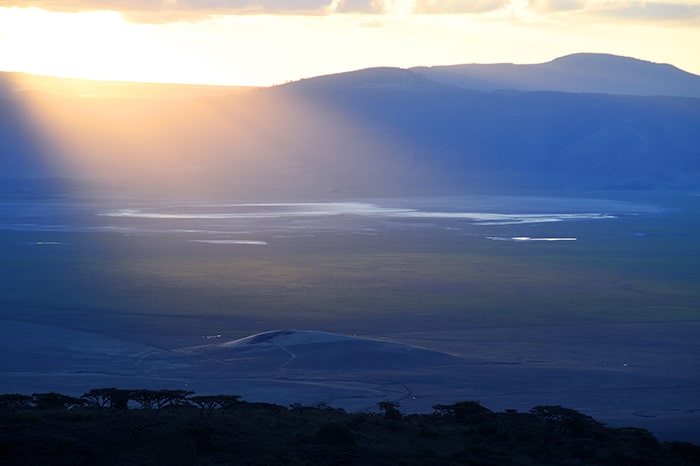 sun setting over a plain in Tanzania