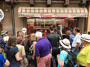 a tour group in a city - couple travel