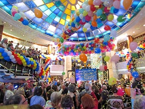 people in a ball room on a Pacific cruise