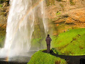 a waterfall in Iceland