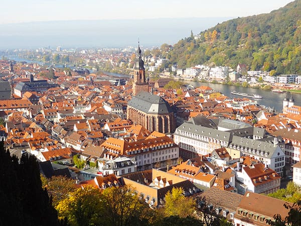 viewing the city from the castle,  one of things to do in Heidelberg