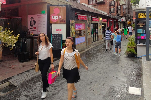 young women walking in the French Concession, one of the best things to do in Shanghai