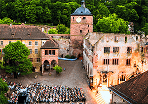 a music concert in a castle courtyard