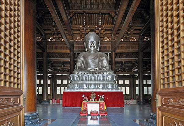 a large Buddha in a temple top 10 in Shanghai