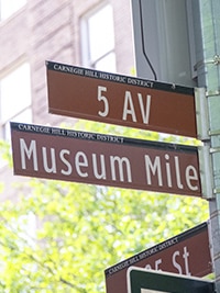 a signpost for Museum Mile New York