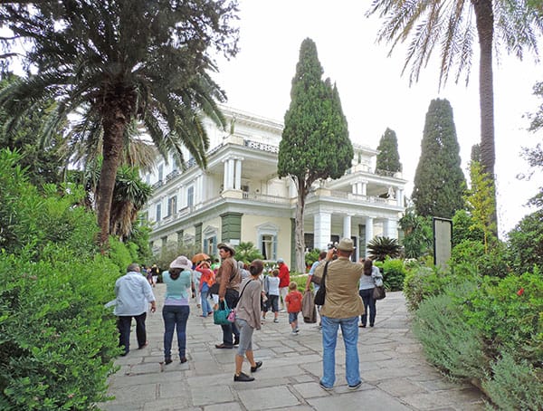 tourists by an old palace