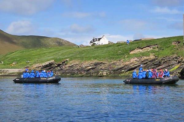 a zodiac tour of an island