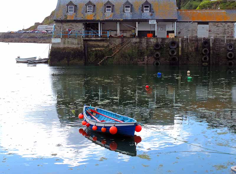 boat in a harbor in Cornwall
