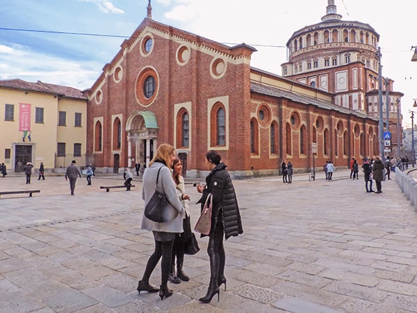 women by a convent