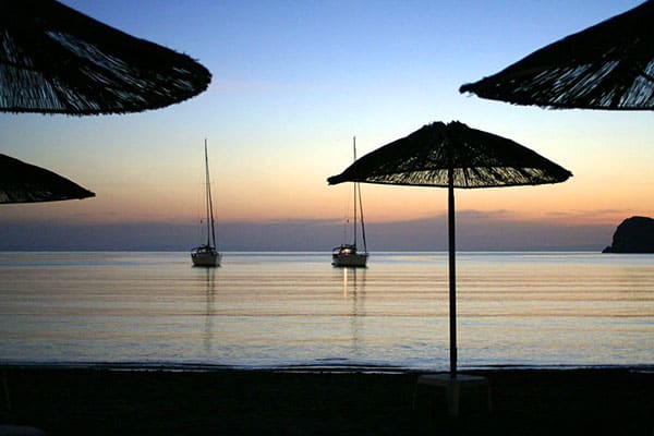 boats at sunset 