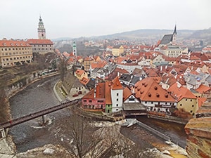 an old city and castle seen on a day tour from Prague