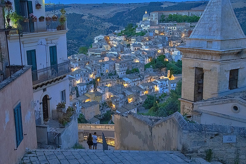 an ancient city at twilight - tour of sicily
