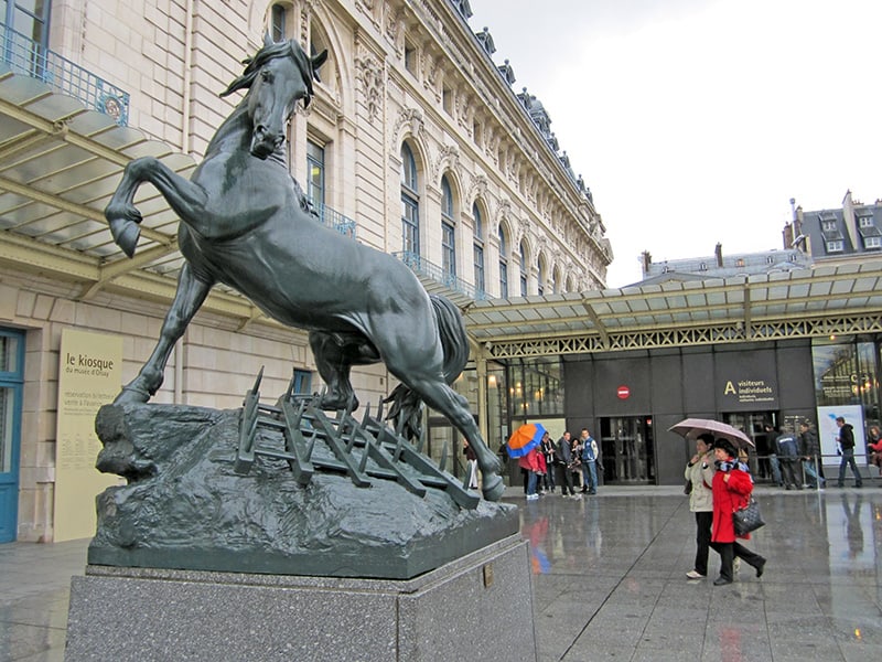 women walking by a sculpture one of the places to visit on a paris itinerary