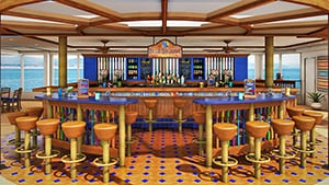 a pool-side bar on a ship