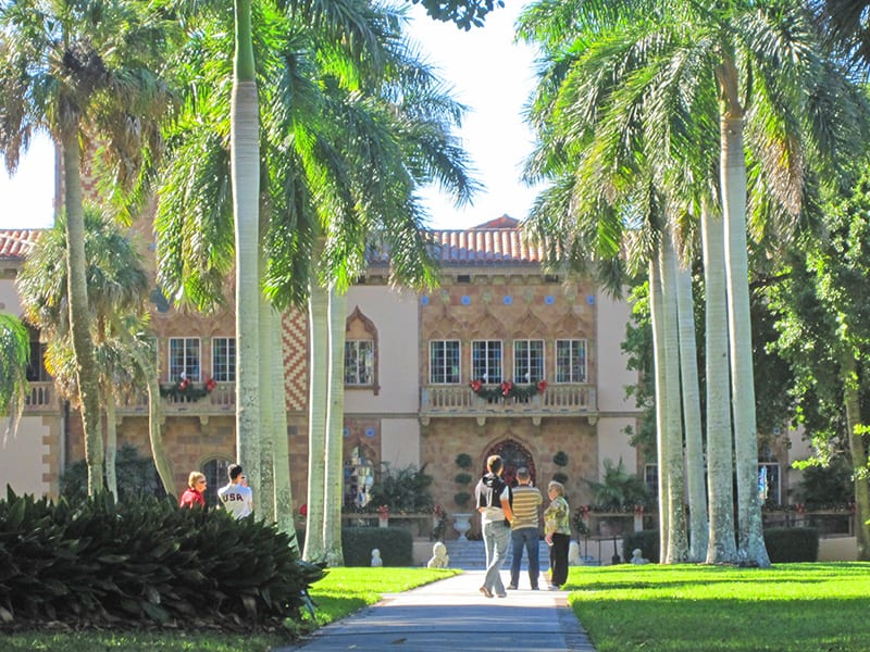 people in friont of a mansion -- Ringling mansion - ringling circus museum