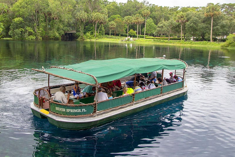 people in a glass-bottom boat