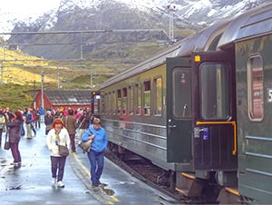 people in a train station