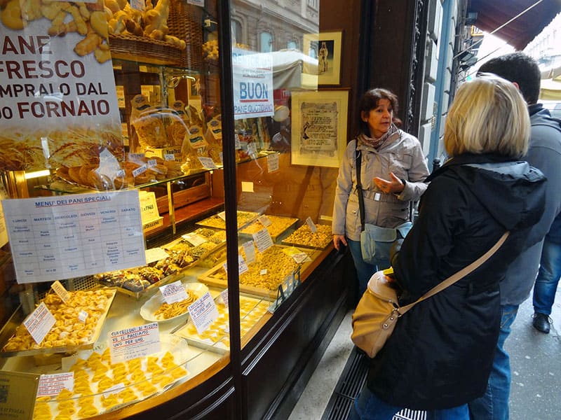 a small group in the Quadrilatero one of the places to go for good Bologna food