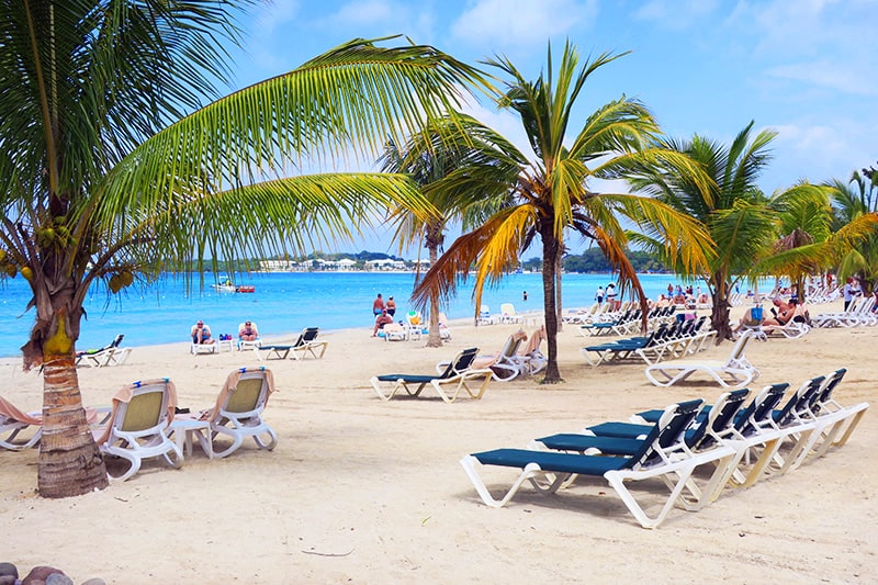 The beach at the Riu Palace Tropical Bay in Negril