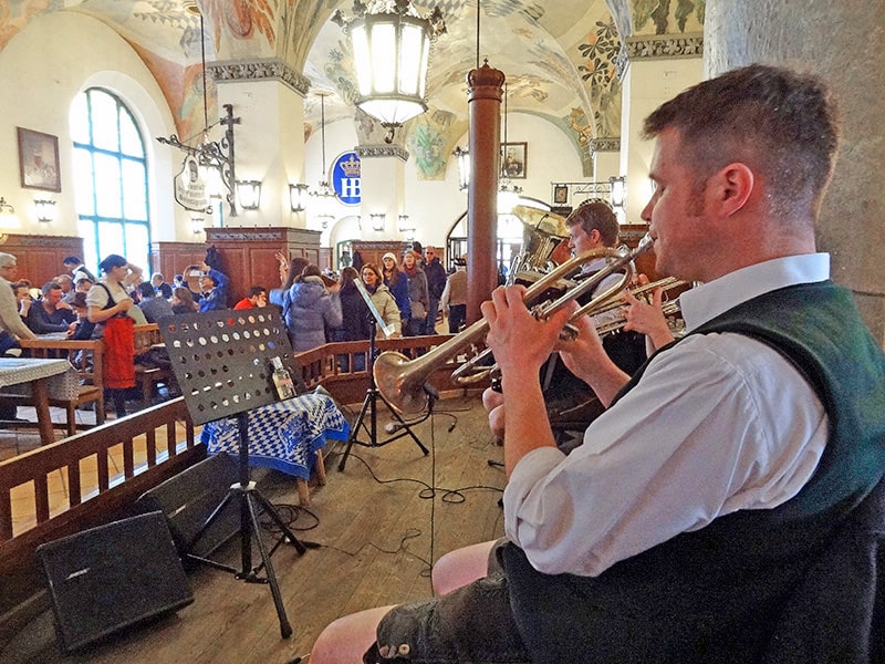 Watching a a band in a beer hall, one of the things to do in Munich