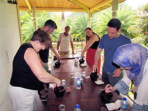 people making chocolate