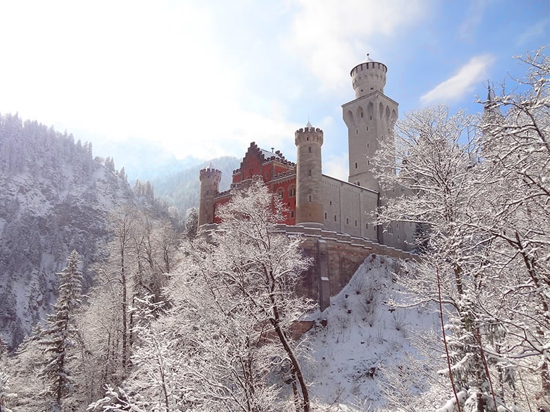 A castle seen on a day trip from Munich to Neuschwanstein Castle